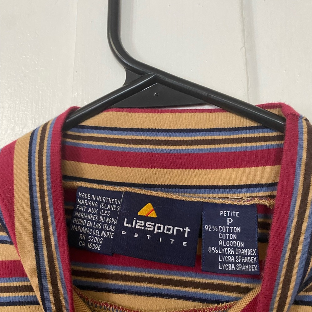 Vintage Lizsport Long Sleeve Stripped Top - Picture 3 of 5